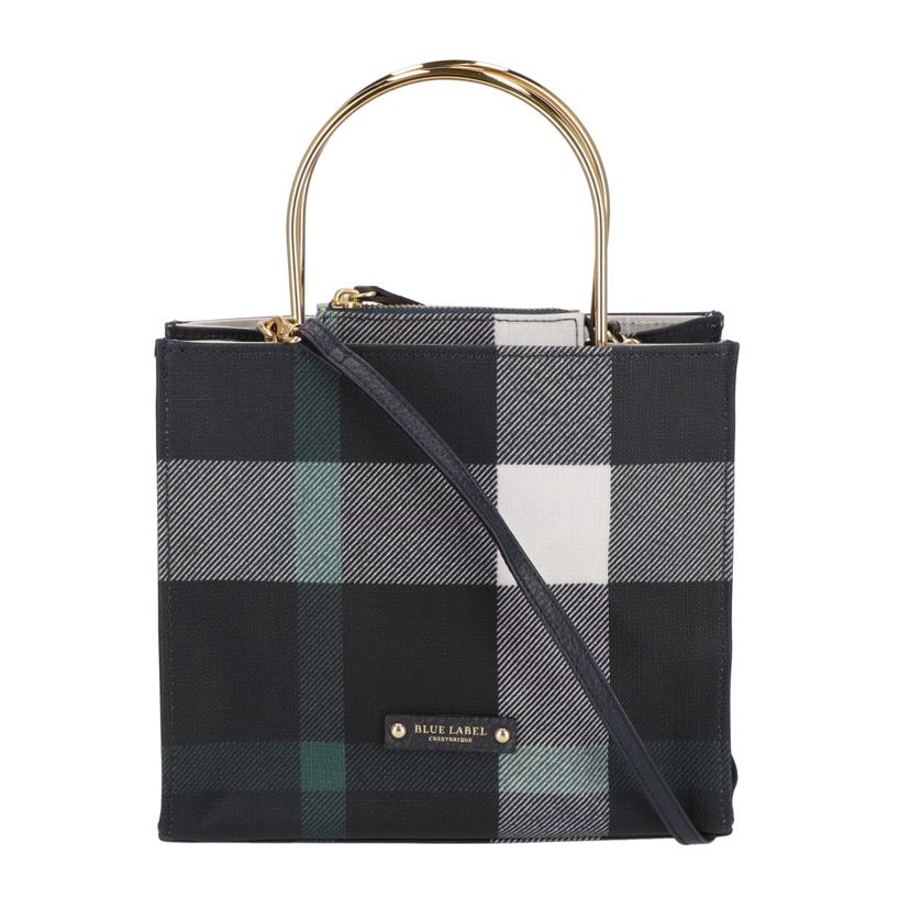 CRESTBRIDGE BLACKLABEL クレストブリッジブルーレーベル/チェックメタルミニトート/55127-854-28//Aランク/09