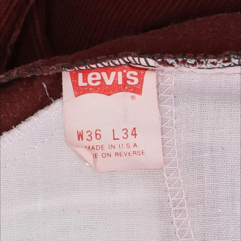 LEVIS リーバイス/80’s/519コーデュロイパンツ/バーガンディ/USA製/白タブ/ヴィンテージ/希少/519//W36L34/ABランク/24