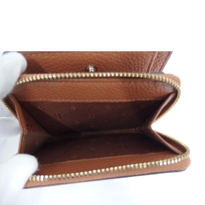 TORYBURCH トリーバーチ/ロゴマーク折り財布/茶//ABランク/82