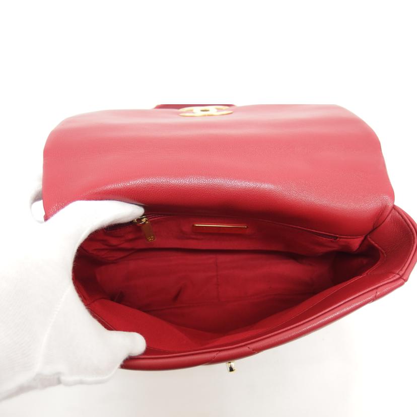 CHANEL  シャネル/シャネル19/ラムスキン/チェーンショルダーバッグ/レッド//302*****/Aランク/04