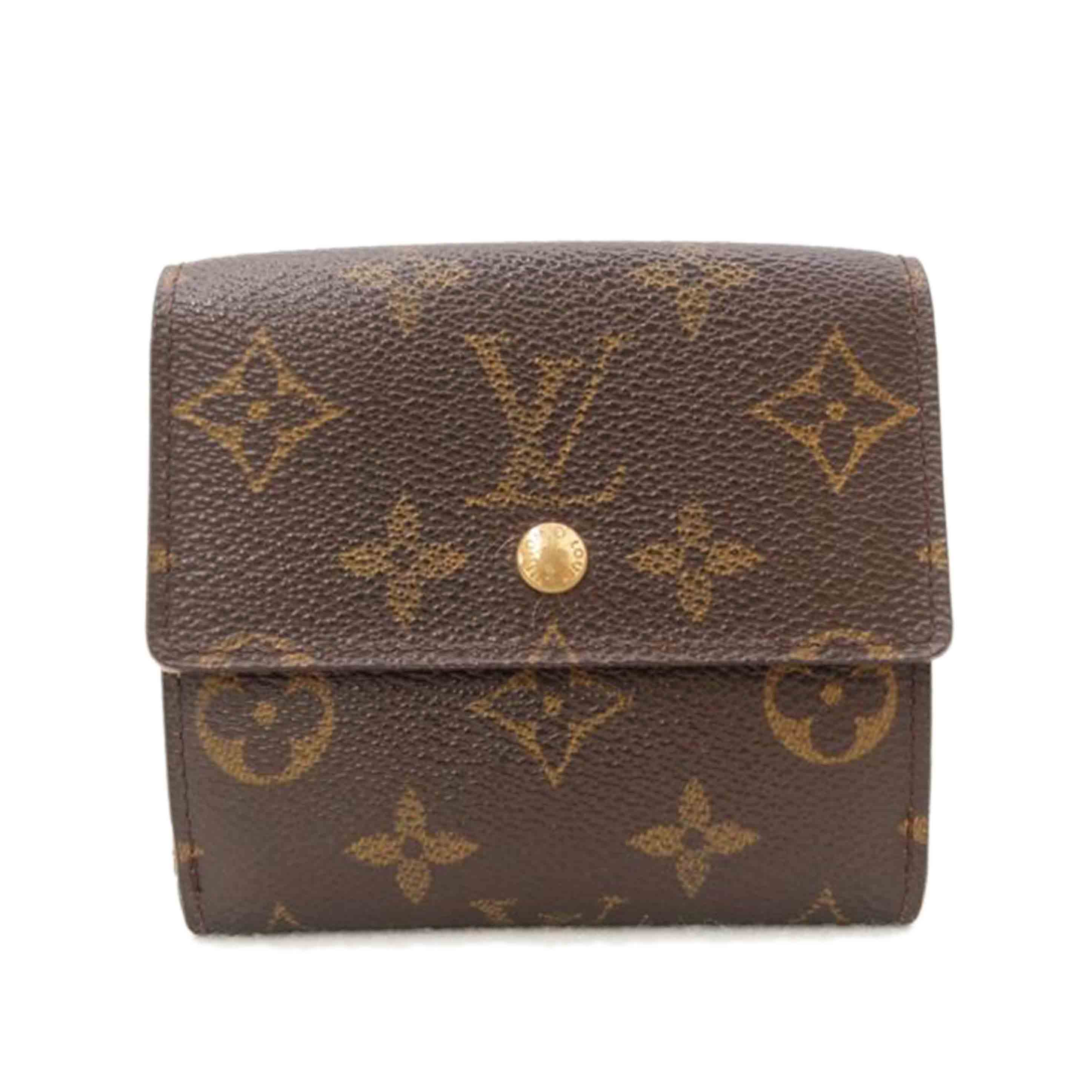 LOUIS VUITTON ルイ・ヴィトン ビトン Wホック二つ折り財布 コンパクト財布 茶 ブラウン レディース メンズ/ポルトモネビエ・カルトクレディ/モノグラム/M61652//TH0***/Bランク/69