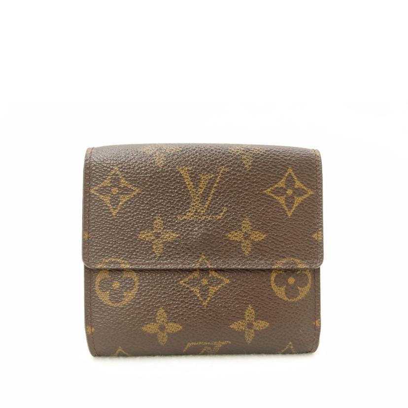 LOUIS VUITTON ルイ・ヴィトン ビトン Wホック二つ折り財布 コンパクト財布 茶 ブラウン レディース メンズ/ポルトモネビエ・カルトクレディ/モノグラム/M61652//TH0***/Bランク/69