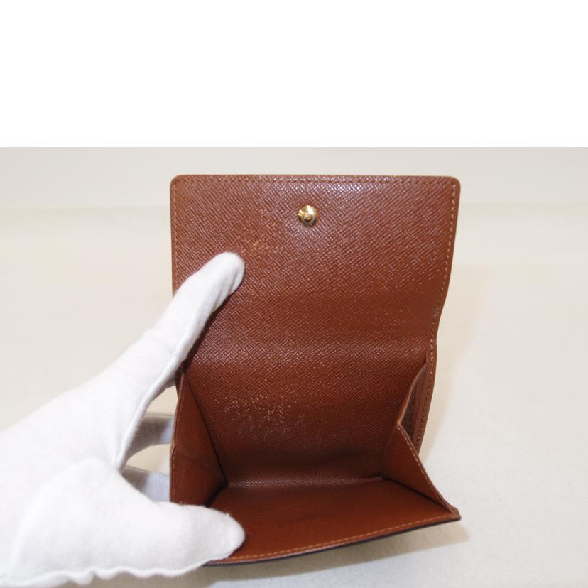 LOUIS VUITTON ルイ・ヴィトン ビトン Wホック二つ折り財布 コンパクト財布 茶 ブラウン レディース メンズ/ポルトモネビエ・カルトクレディ/モノグラム/M61652//TH0***/Bランク/69