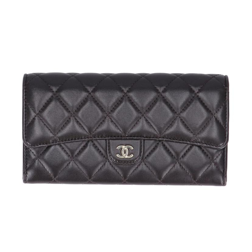 CHANEL シャネル/マトラッセクラシックロングフラップウォレット/ブラウン//314*****/ABランク/75