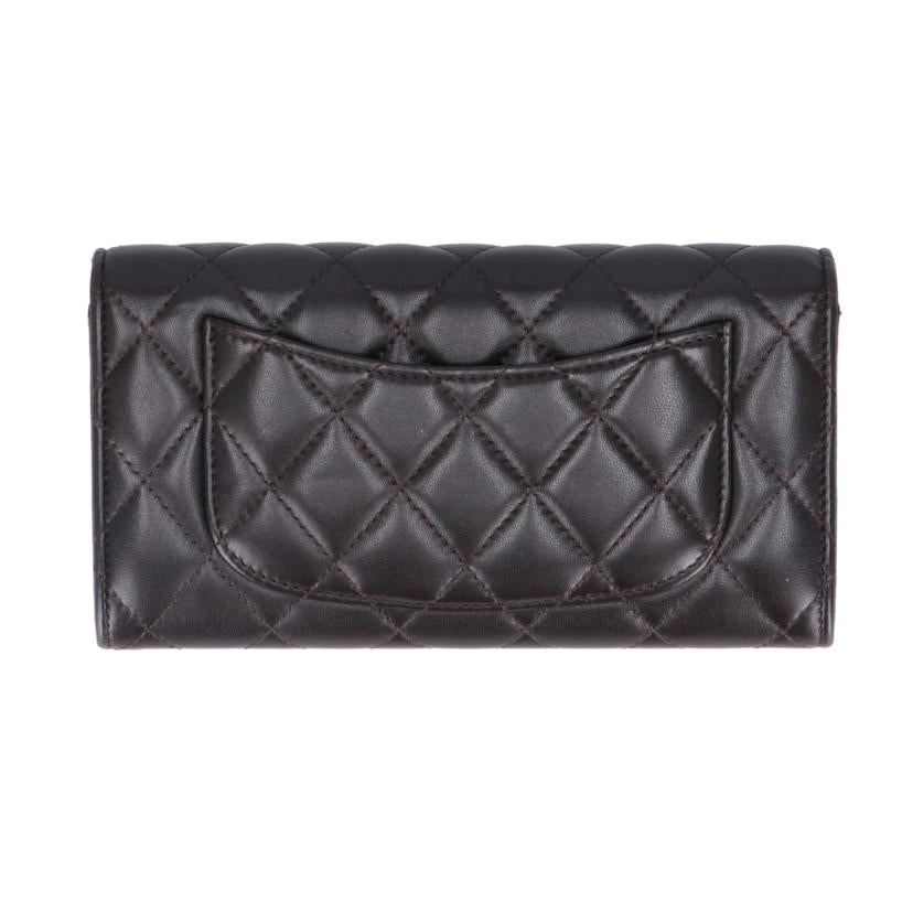 CHANEL シャネル/マトラッセクラシックロングフラップウォレット/ブラウン//314*****/ABランク/75