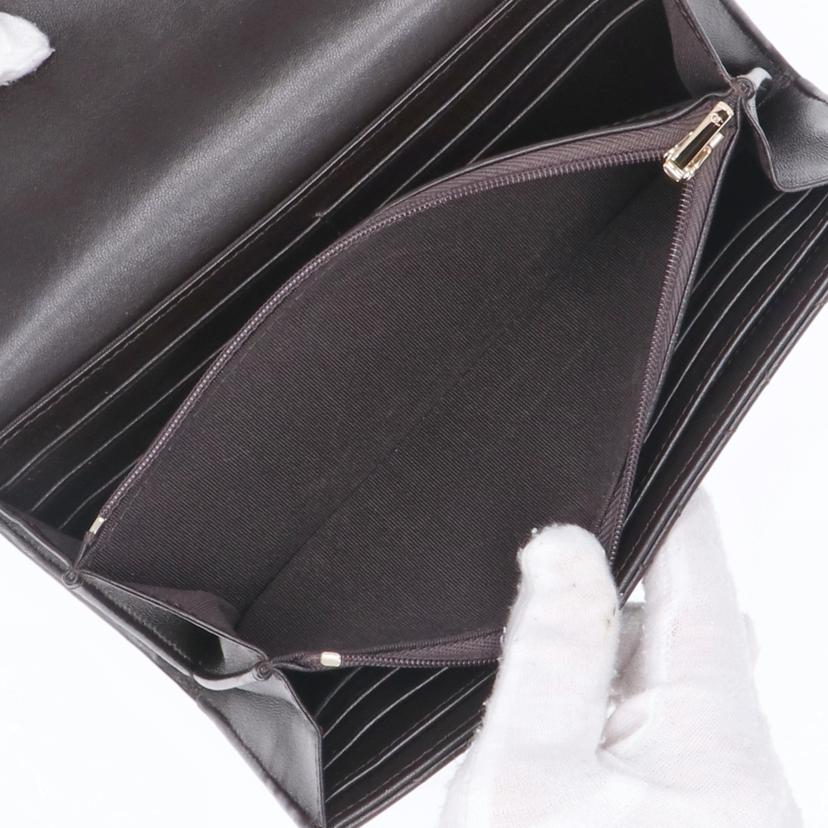 CHANEL シャネル/マトラッセクラシックロングフラップウォレット/ブラウン//314*****/ABランク/75