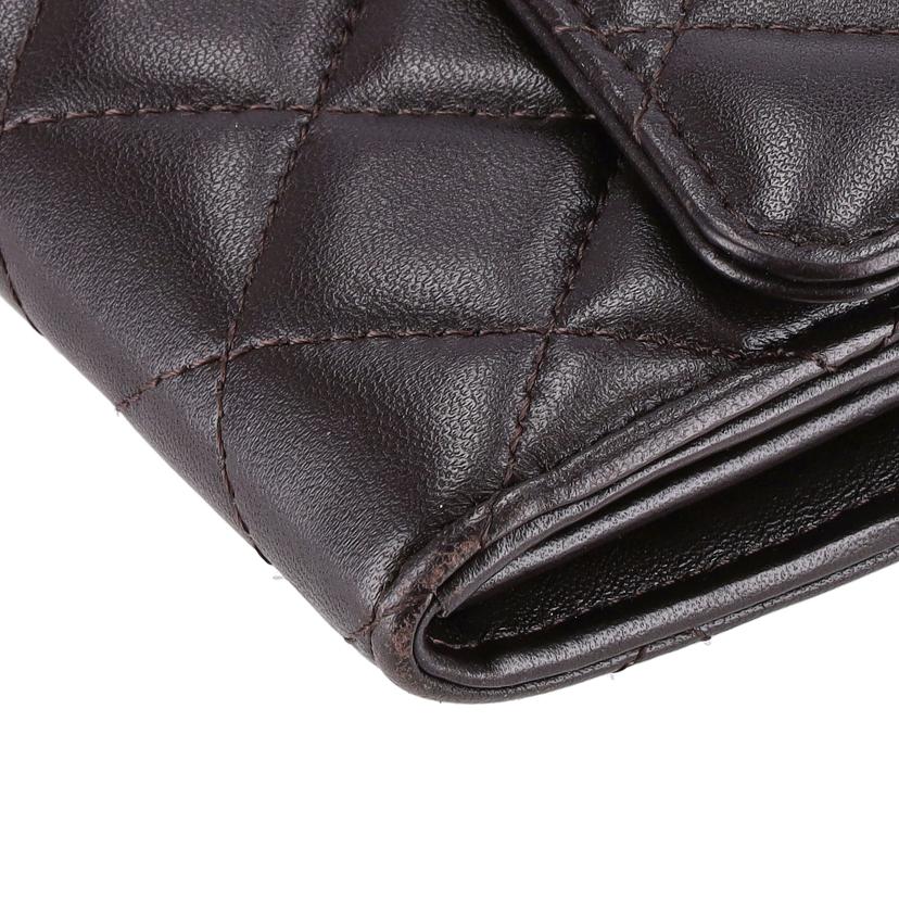 CHANEL シャネル/マトラッセクラシックロングフラップウォレット/ブラウン//314*****/ABランク/75