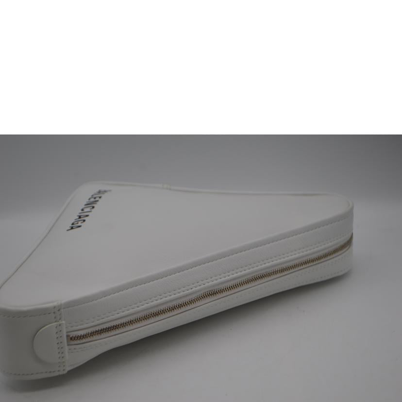 BALENCIAGA バレンシアガ/トライアングルクラッチレザーバッグ/ホワイト/476976//900**********/Aランク/89