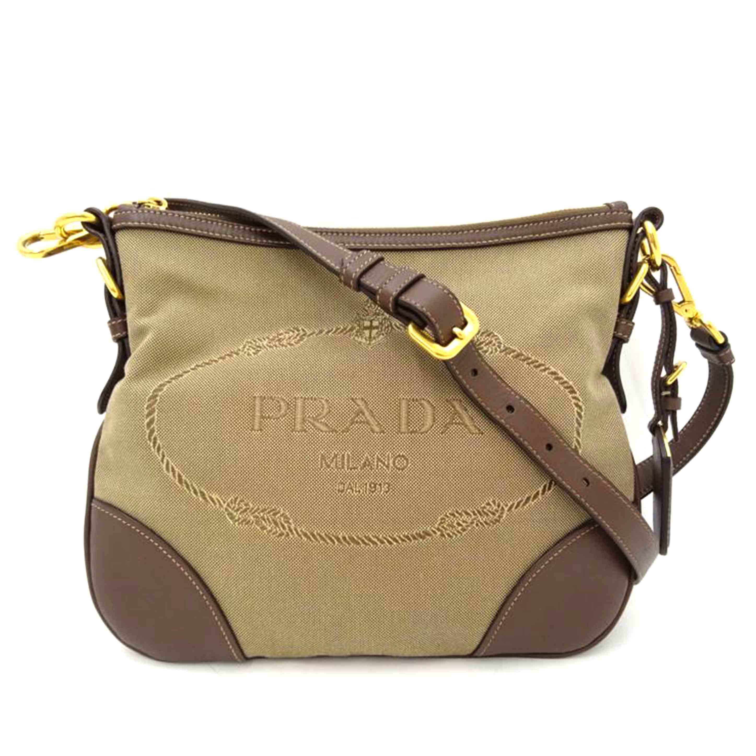 PRADA プラダ/ロゴジャガードショルダー /ブラウン//165******/Aランク/69