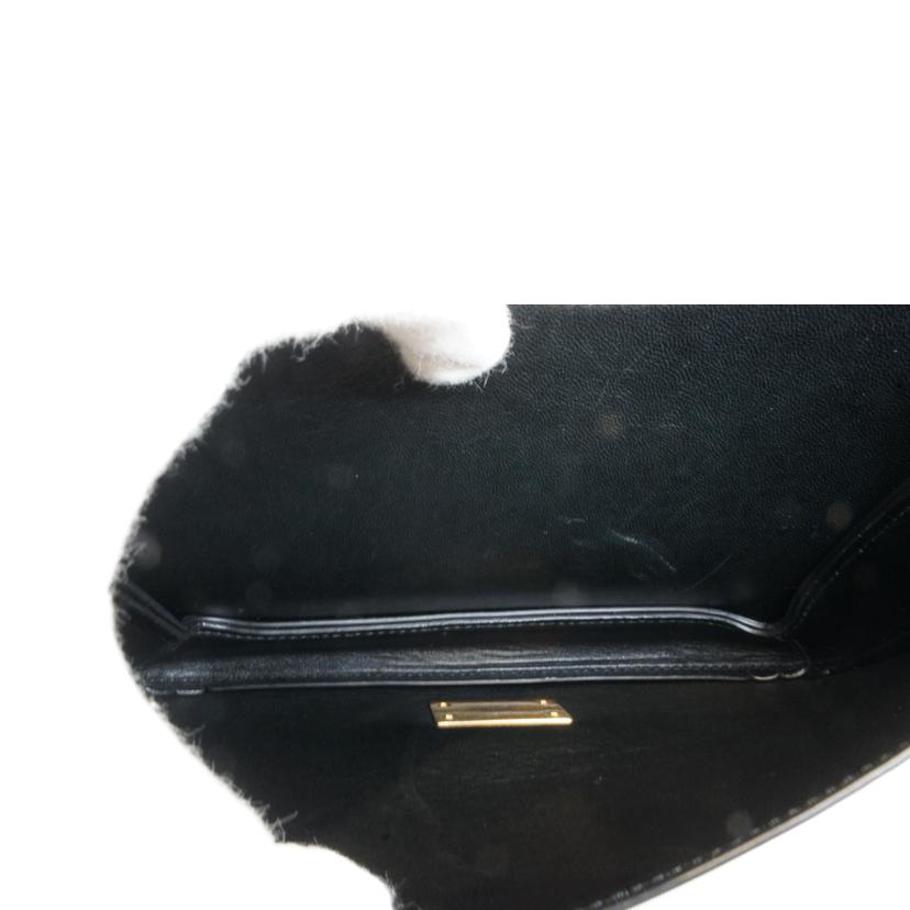 BOTTEGA VENETA ボッテガヴェネタ/レザーショルダーゴールドデカチェーン2WAYブラック//Aランク/92