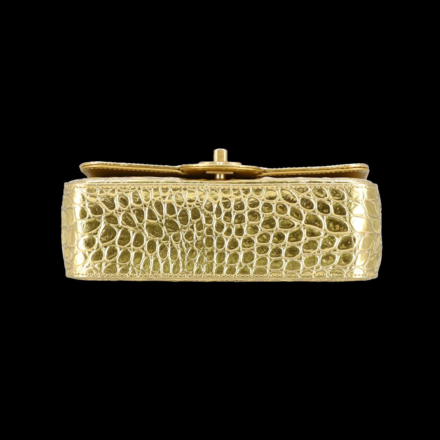 CHANEL シャネル/ゴールドエンボスクロコカーフシングルフラップチェーンショルダー//279*****/SAランク/92