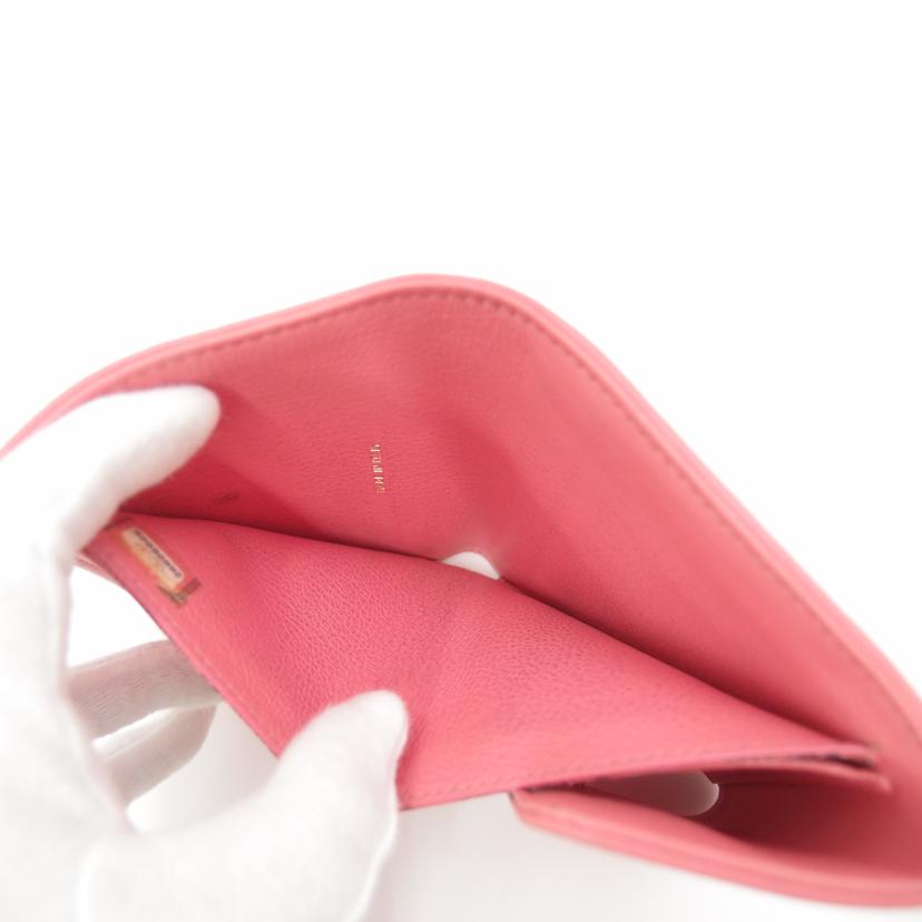 CHANEL/ラッキーフラワー三つ折り財布/ピンク//266*****/ABランク/69