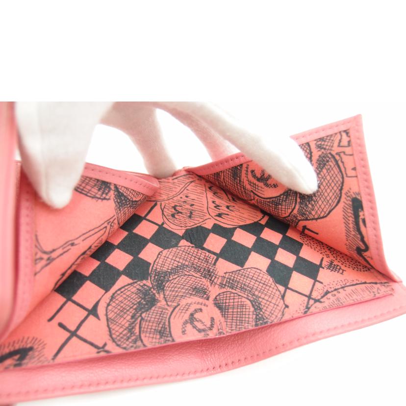 CHANEL/ラッキーフラワー三つ折り財布/ピンク//266*****/ABランク/69