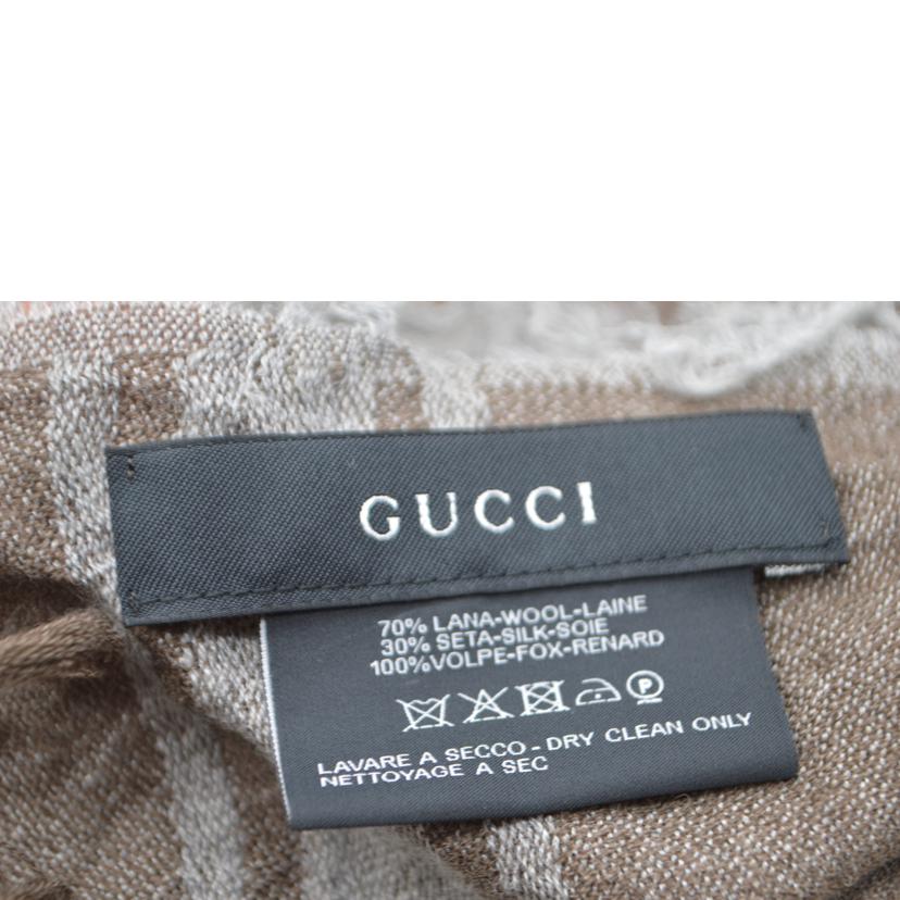 GUCCI グッチ/GGアフガンフォックスシルクウールストール//ABランク/89