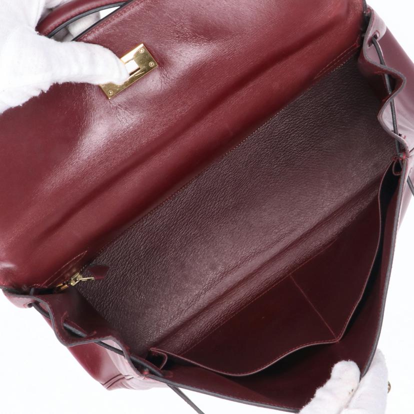 HERMES エルメス/ケリー32/ボックスカーフ/ボルドー//〇I(*****/Bランク/75