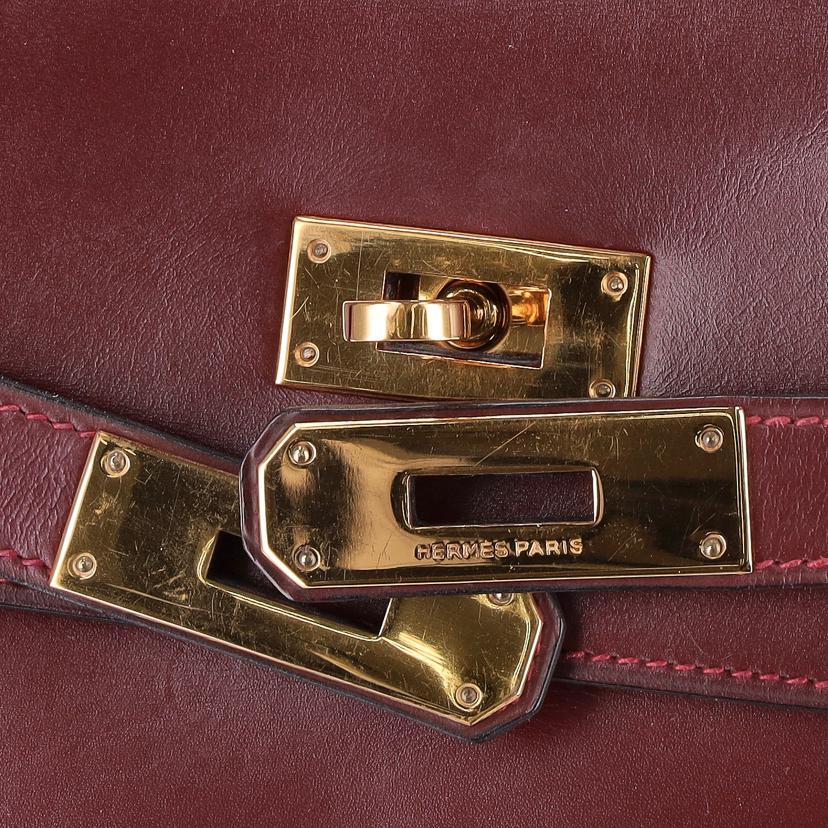 HERMES エルメス/ケリー32/ボックスカーフ/ボルドー//〇I(*****/Bランク/75