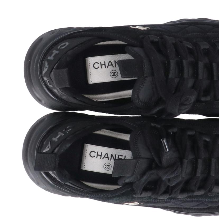 CHANEL/25 シャネル/ココマークキルティングファブリックスニーカー黒/36/G38501//ABランク/75