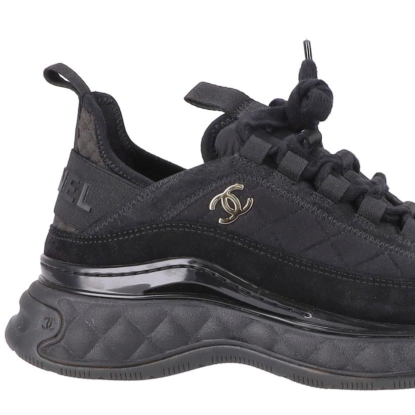 CHANEL/25 シャネル/ココマークキルティングファブリックスニーカー黒/36/G38501//ABランク/75