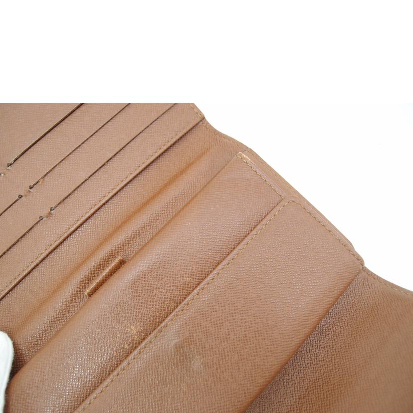 LOUIS VUITTON ルイヴィトン ビトン 茶 ブラウン 三つ折り長財布 レディース メンズ/ポルトトレゾール・インターナショナル/モノグラム/M61215//SD0***/Bランク/69