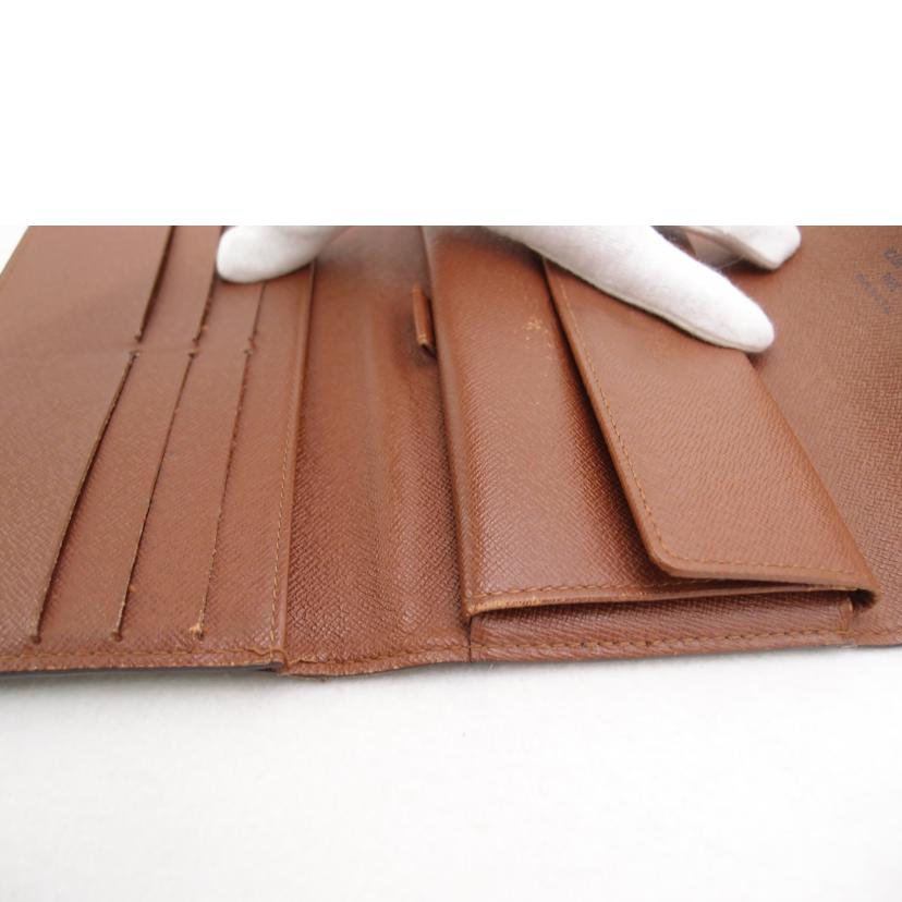 LOUIS VUITTON ルイヴィトン ビトン 茶 ブラウン 三つ折り長財布 レディース メンズ/ポルトトレゾール・インターナショナル/モノグラム/M61215//SD0***/Bランク/69