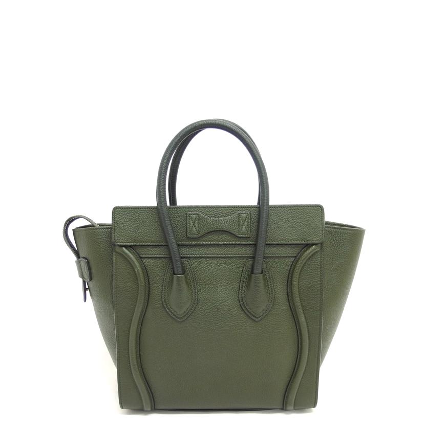 CELINE セリーヌ/ラゲージマイクロショッパー/カーフ/ハンドバッグ/カーキ/189793DRU//W-A******/ABランク/04