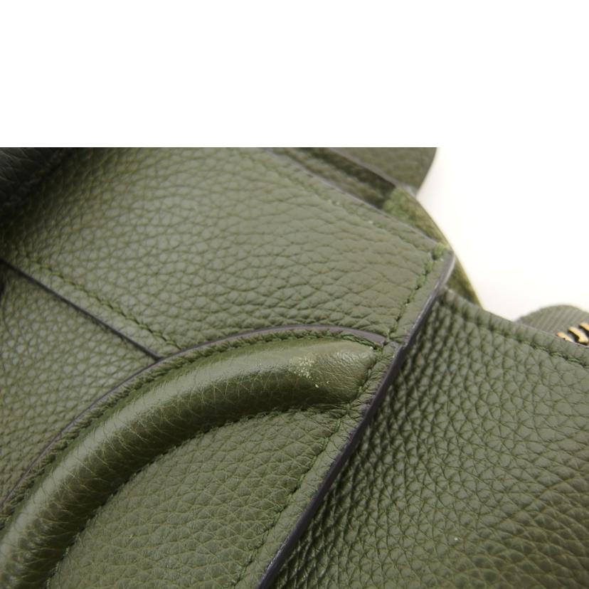 CELINE セリーヌ/ラゲージマイクロショッパー/カーフ/ハンドバッグ/カーキ/189793DRU//W-A******/ABランク/04