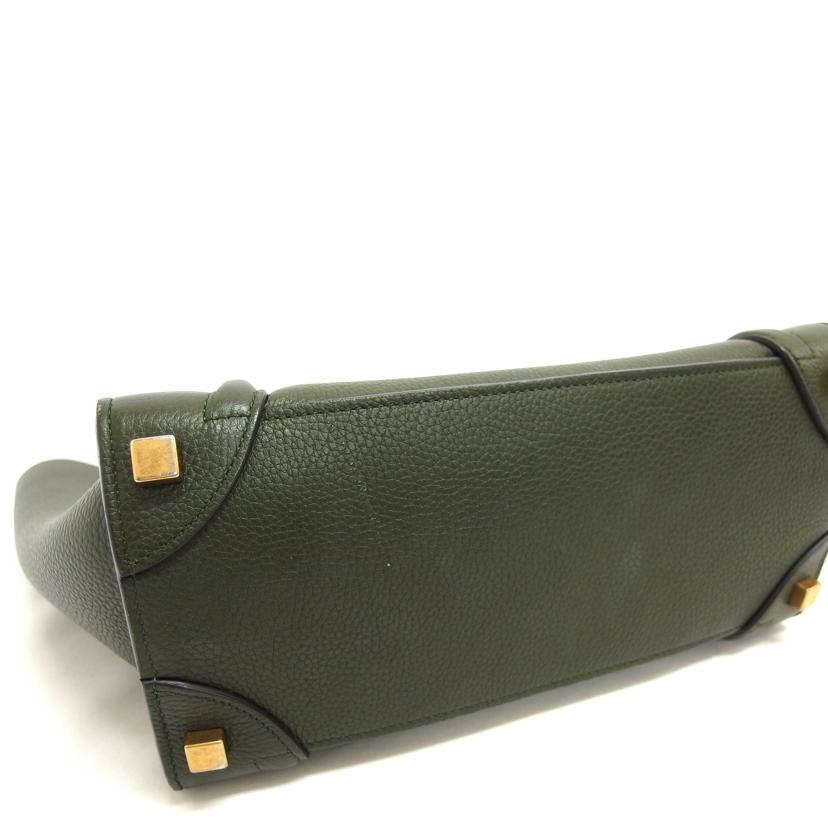 CELINE セリーヌ/ラゲージマイクロショッパー/カーフ/ハンドバッグ/カーキ/189793DRU//W-A******/ABランク/04