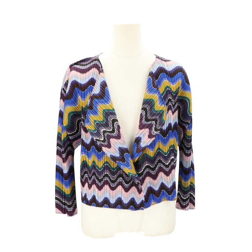 ISSEY MIYAKE イッセイミヤケ/PLEATS PLEASE マルチカラーカーショートジャケット/PP83-J0722//サイズ:3/ABランク/91