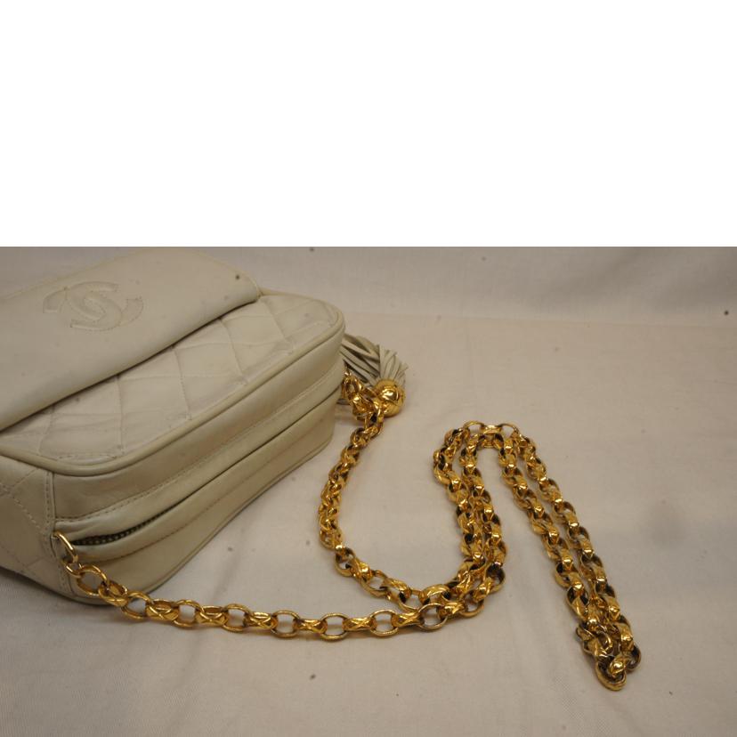 CHANEL シャネル/マトラッセフリンジチェーンショルダーホワイト//199****/Bランク/92