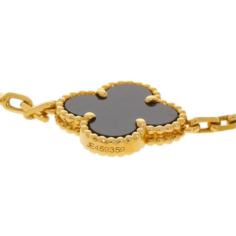 VanCleef& ヴァンクリーフ&アーペル/750 ヴィンテージアルハンブラ 5モチーフオニキスブレスレット 11.9g//Aランク/84