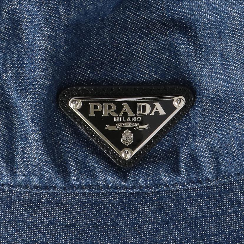 PRADA プラダ/トライアングルロゴ/デニムバケットハット/1NC137//サイズ:M/Aランク/91