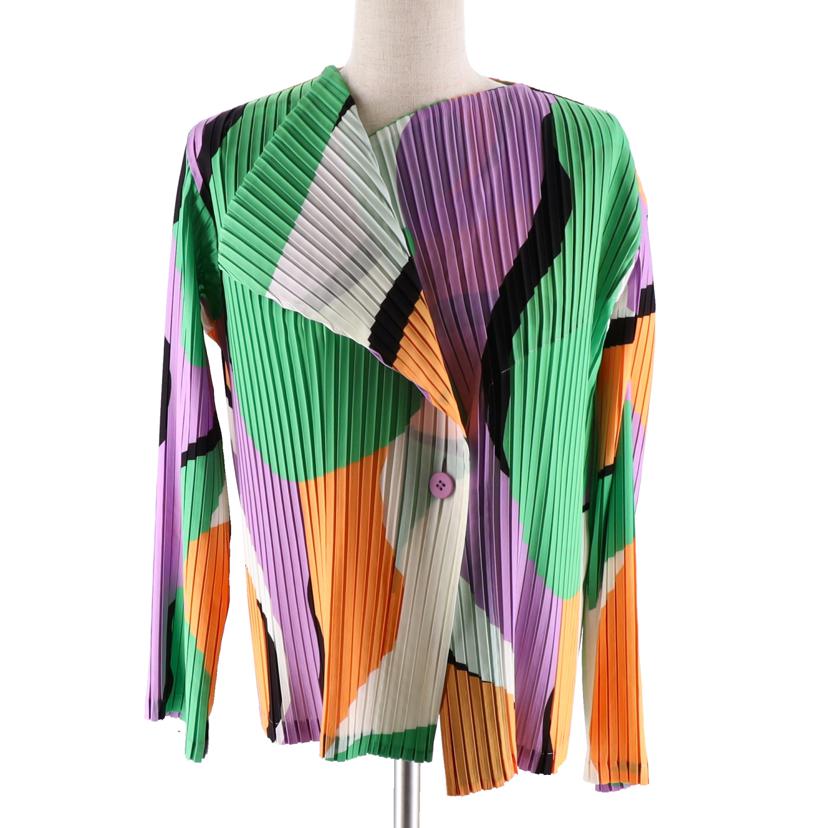 ISSEY MIYAKE イッセイミヤケ/PLEATS PLEASE / マルチカラーカージャケット/IM02FD622//サイズ:3/Aランク/91