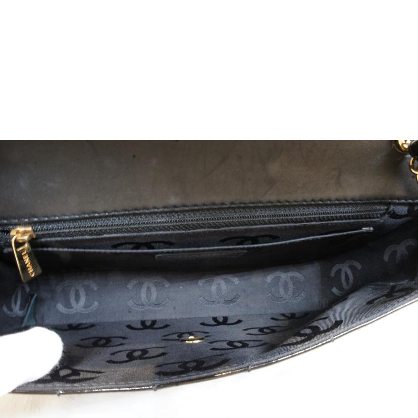 CHANEL シャネル/チョコバーチェーンショルダー/エナメルブラック/ココマーク//739****/ABランク/92