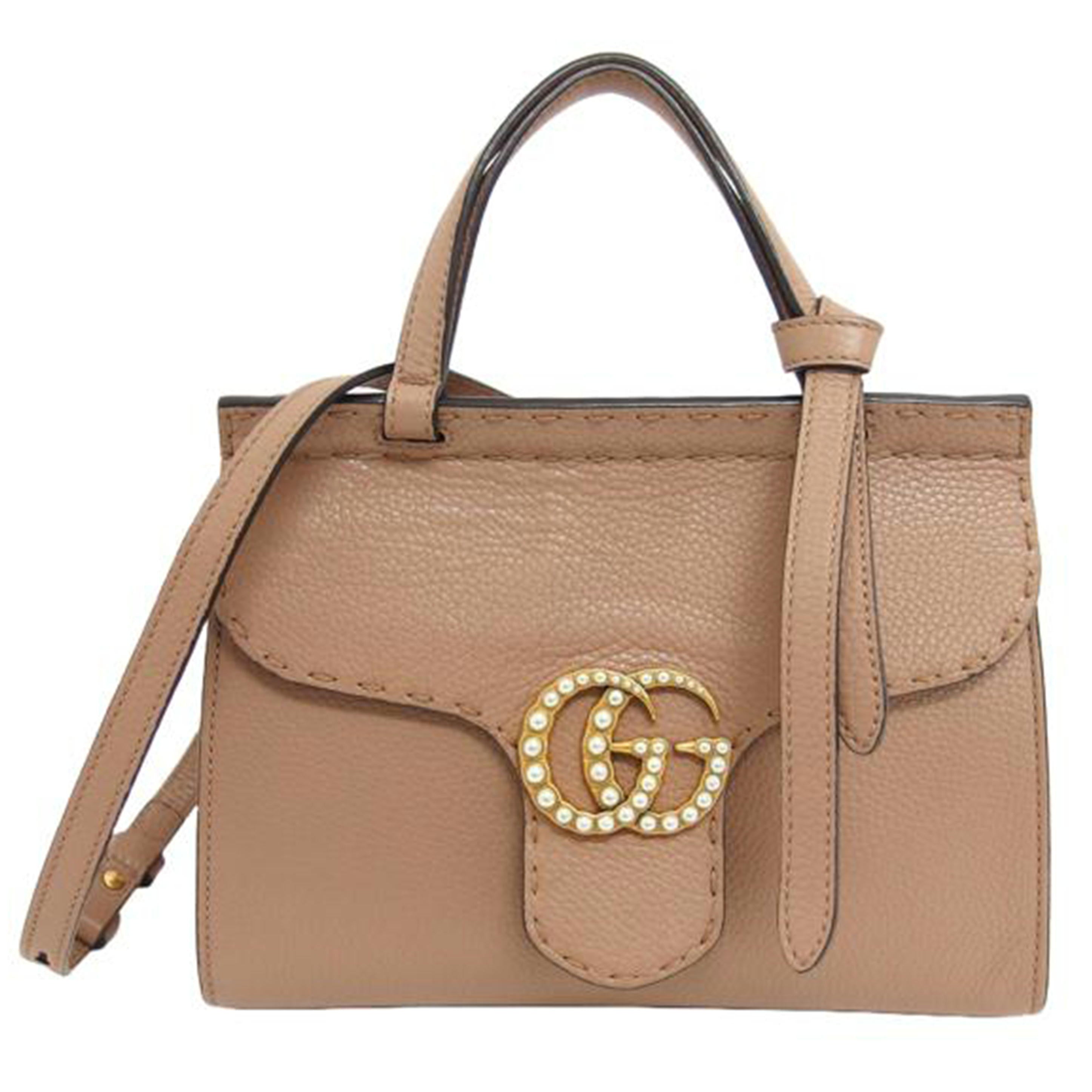 GUCCI グッチ/GGマーモント/トップハンドル2WAYバッグ/ピンクベージュ系/442622//204***/ABランク/04