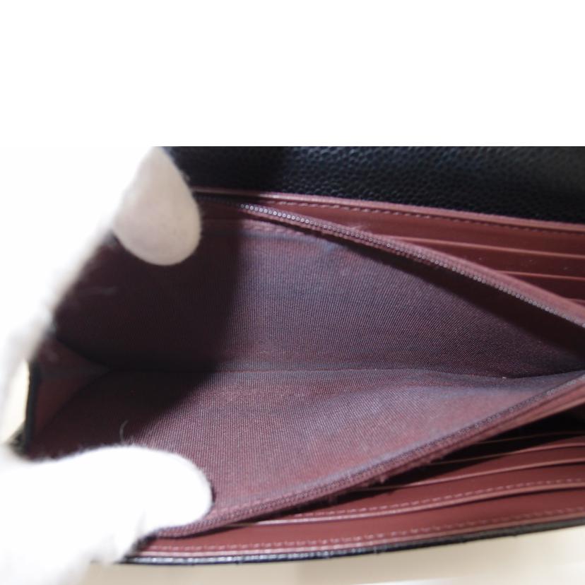 CHANEL/マトラッセキャビアスキン二つ折り長財布/ブラック/A80758/318*****/Aランク/69