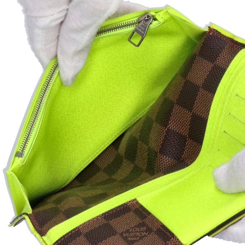 LV ルイヴィトン/ ポルトフォイユ・ブラサ/ダミエエベヌ ジョーヌネオンイエロー/N63154//SP4***/ABランク/75