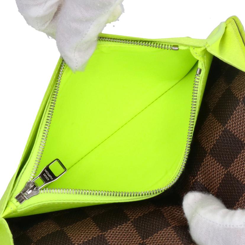 LV ルイヴィトン/ ポルトフォイユ・ブラサ/ダミエエベヌ ジョーヌネオンイエロー/N63154//SP4***/ABランク/75