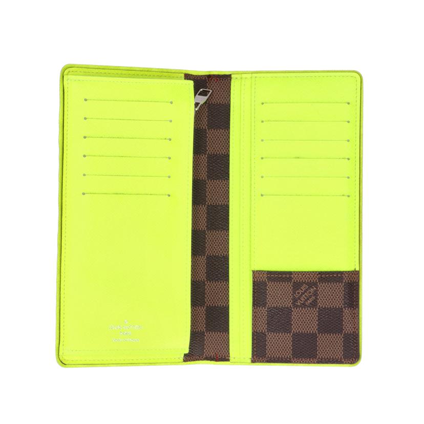 LV ルイヴィトン/ ポルトフォイユ・ブラサ/ダミエエベヌ ジョーヌネオンイエロー/N63154//SP4***/ABランク/75