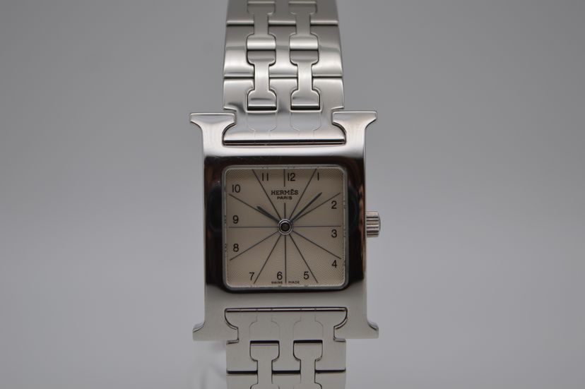 HERMES エルメス/Hウォッチレディースクォーツ/アイボリー文字盤/HH1.210/207****/メンズ時計/Aランク/89【中古】