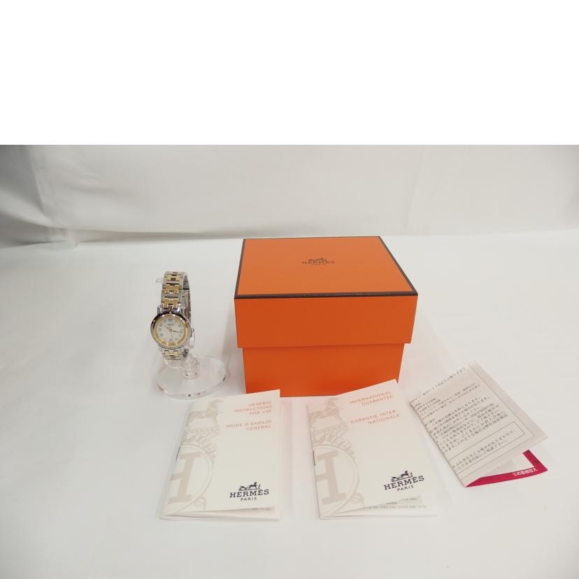 HERMES エルメス/クリッパーナクレ/シェル文字盤/クォーツ/CL4.220.212//193****/ABランク/82