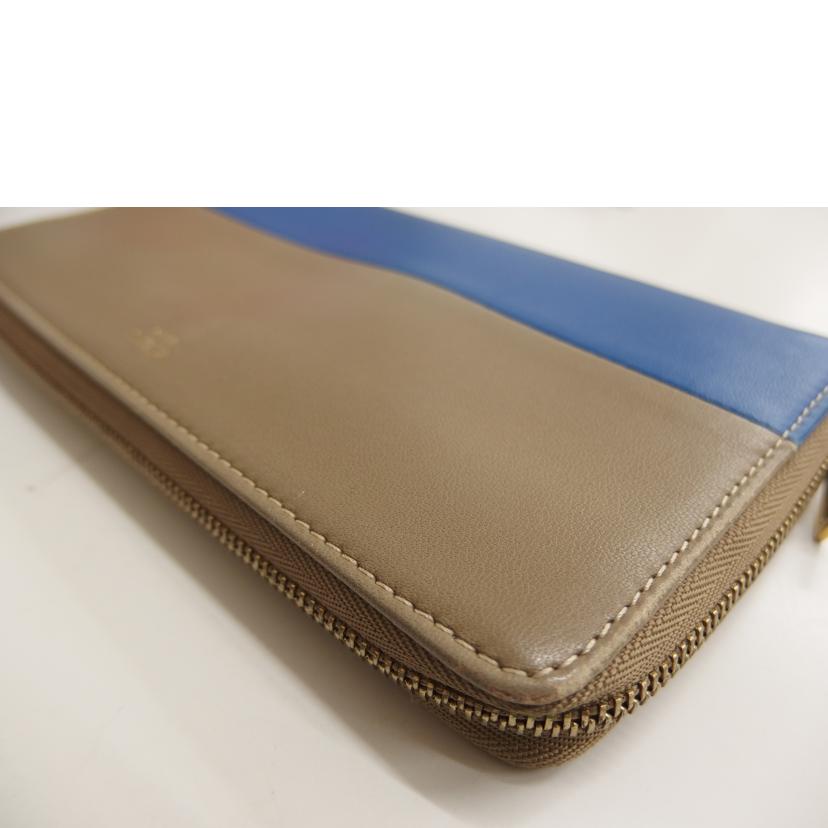 CELINE セリーヌ/ファスナー付き長財布/レザー/ベージュ/ブルー/102623HTM//Bランク/82