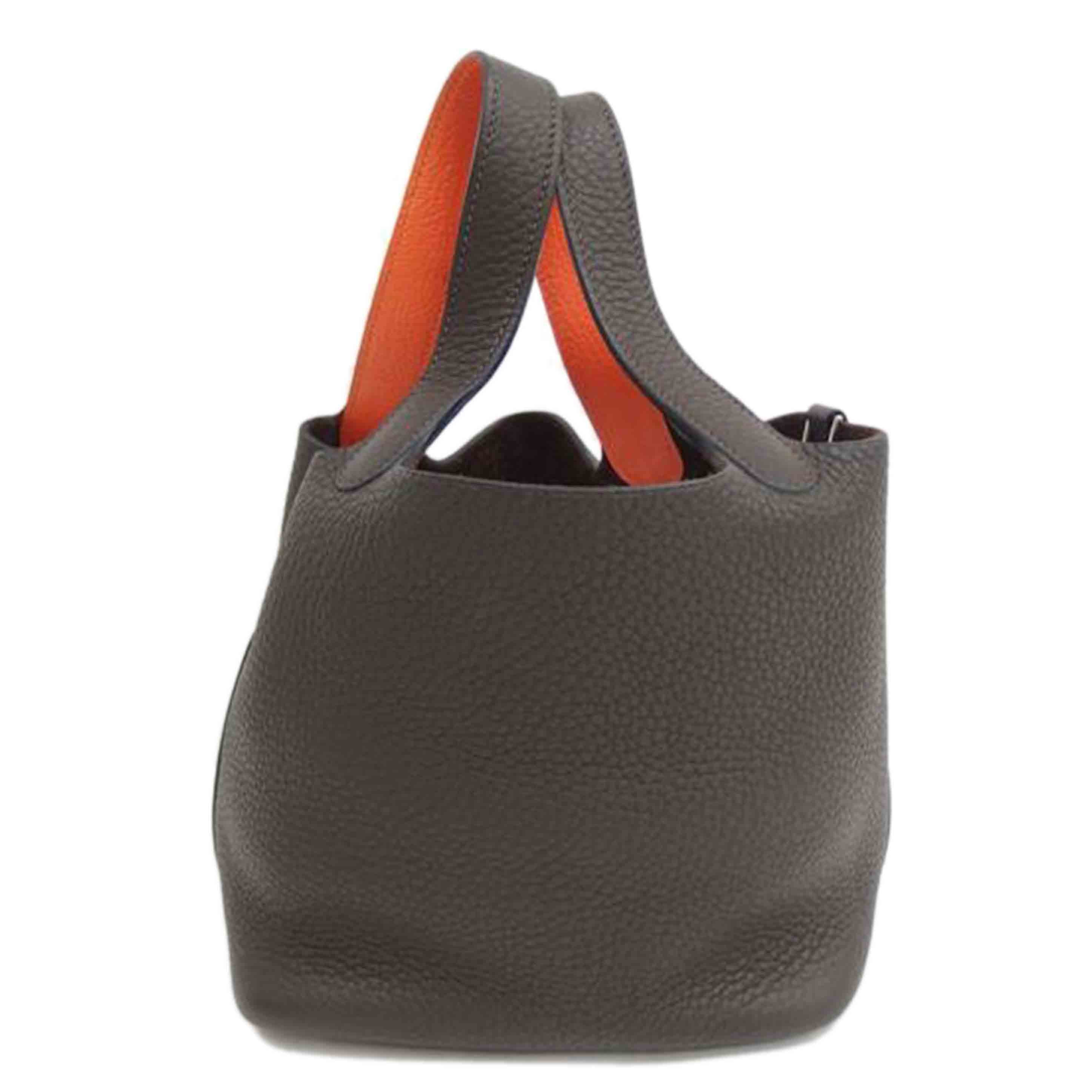 HERMES エルメス/ピコタンPM/トリヨン/ダークブラウン/オレンジ//C □********/Aランク/82