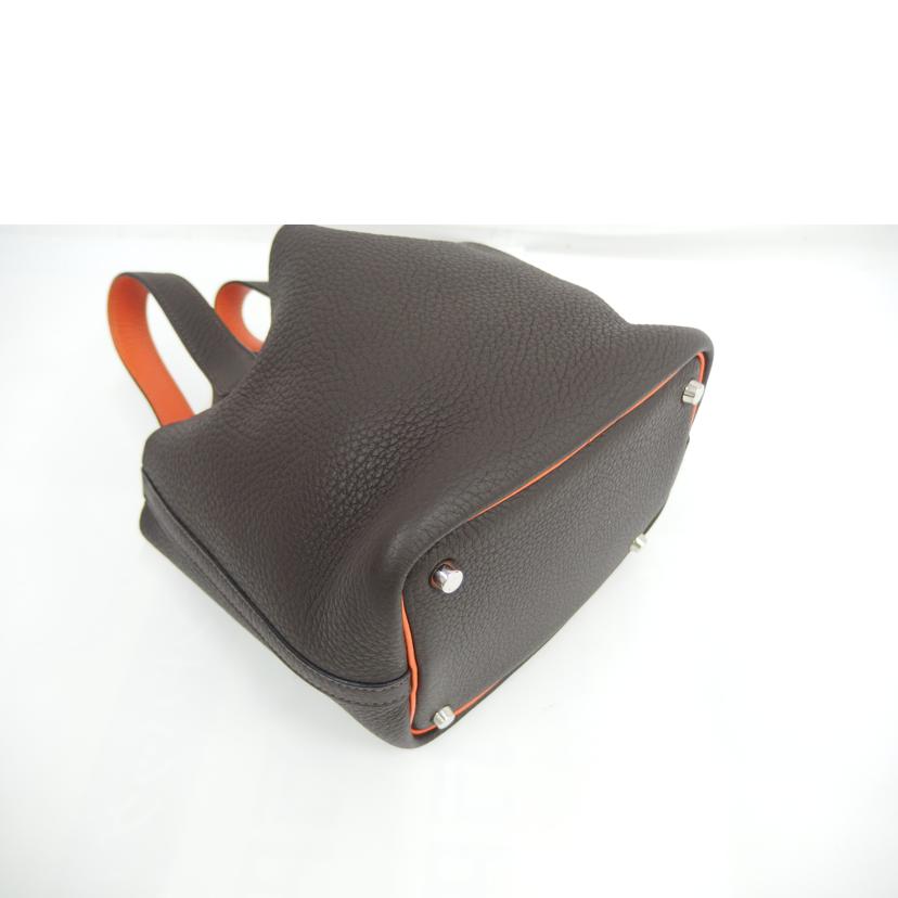 HERMES エルメス/ピコタンPM/トリヨン/ダークブラウン/オレンジ//C □********/Aランク/82