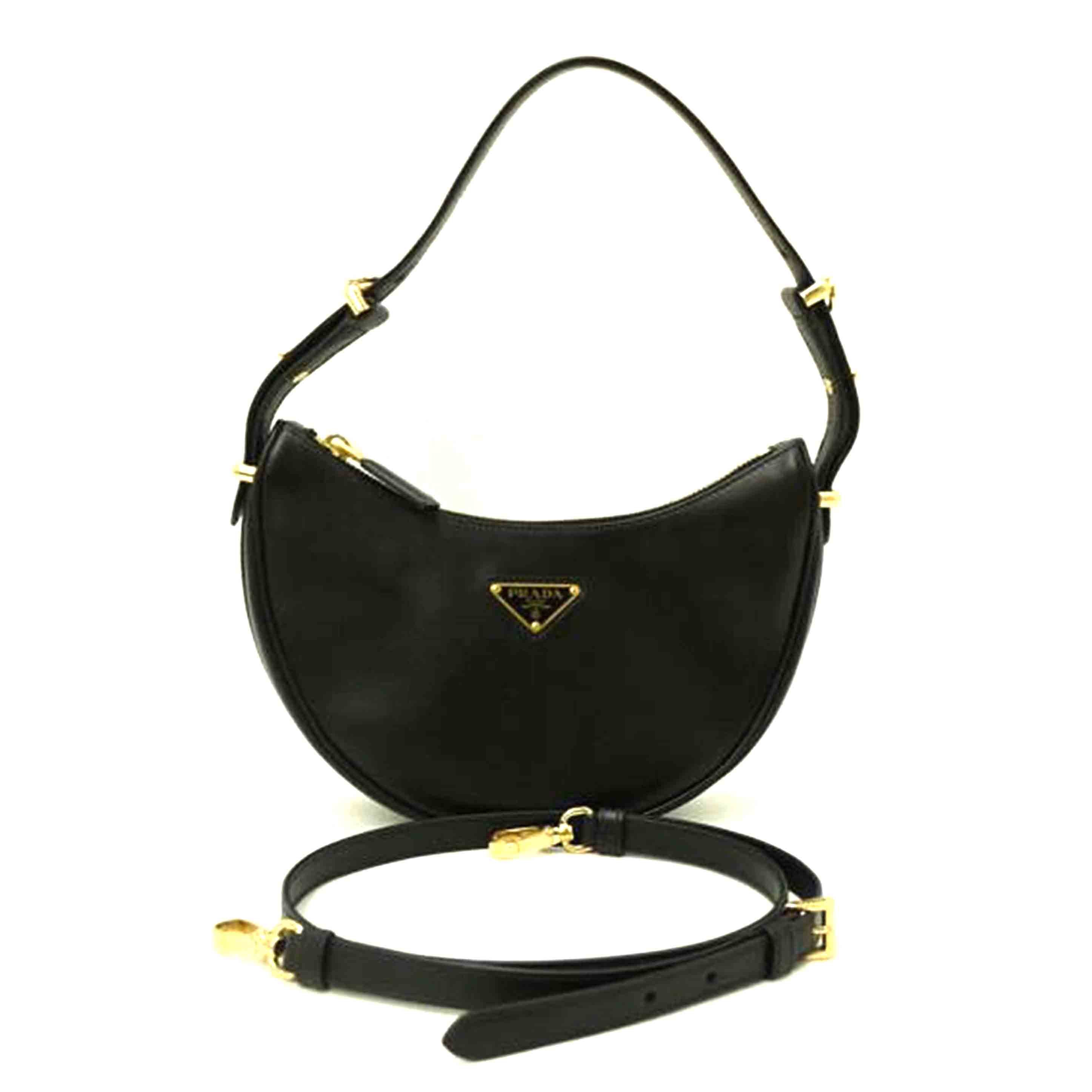 PRADA プラダ/アーケレザー2wayショルダー/ブラック//272**/Aランク/69