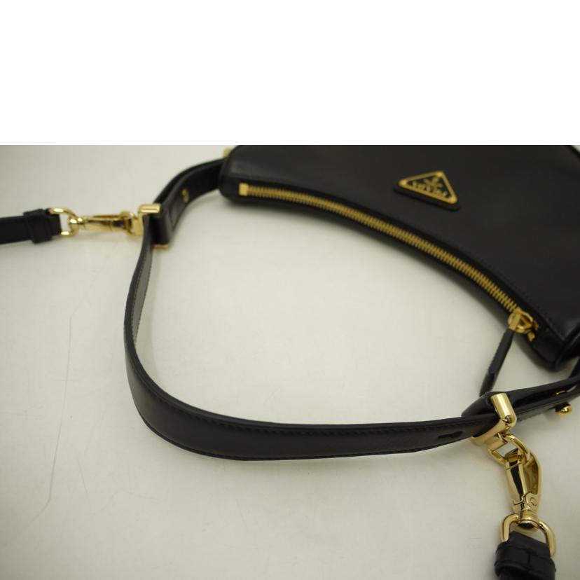 PRADA プラダ/アーケレザー2wayショルダー/ブラック//272**/Aランク/69