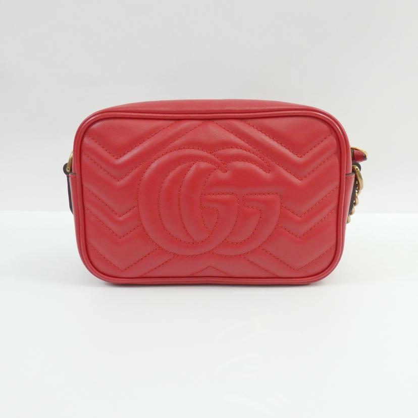 GUCCI グッチ/GGマーモントミニカメラバッグ/レッド系/448065//527***/Aランク/25