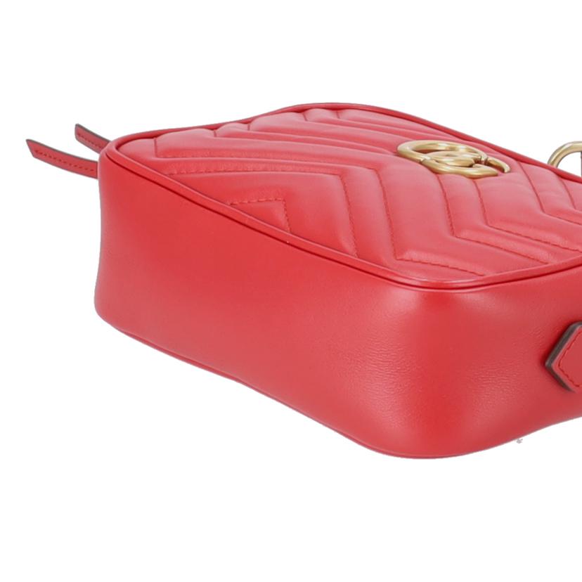 GUCCI グッチ/GGマーモントミニカメラバッグ/レッド系/448065//527***/Aランク/77