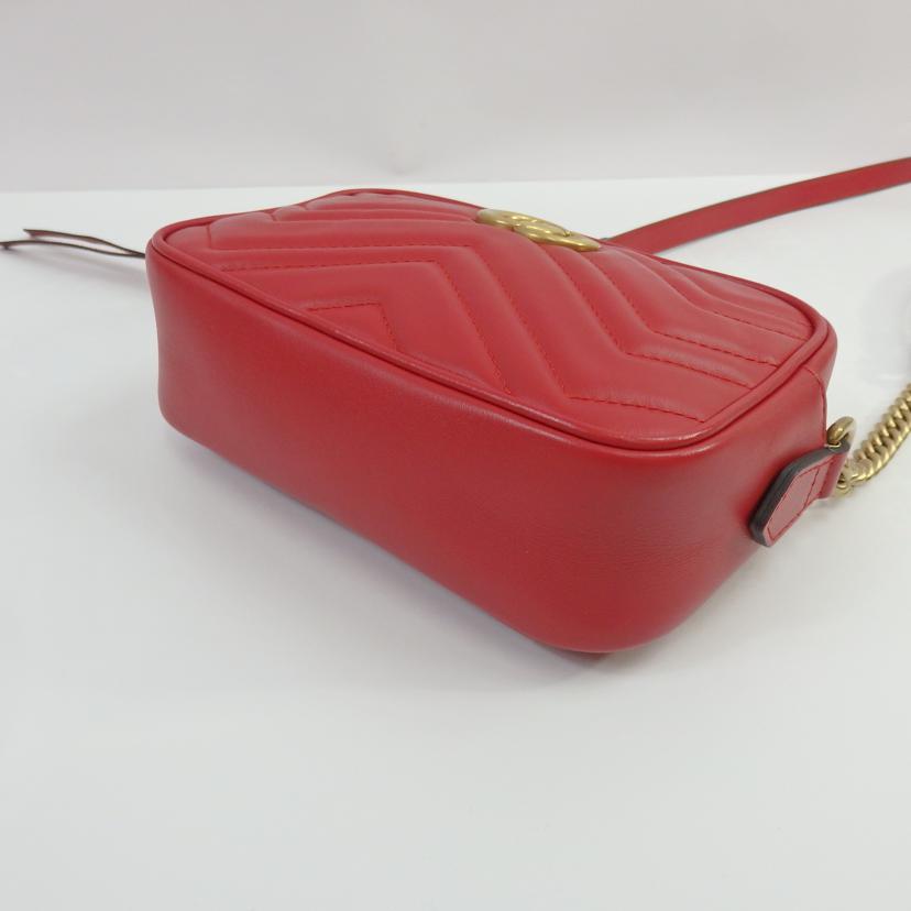 GUCCI グッチ/GGマーモントミニカメラバッグ/レッド系/448065//527***/Aランク/25