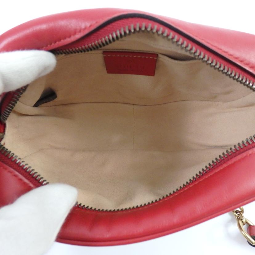 GUCCI グッチ/GGマーモントミニカメラバッグ/レッド系/448065//527***/Aランク/25