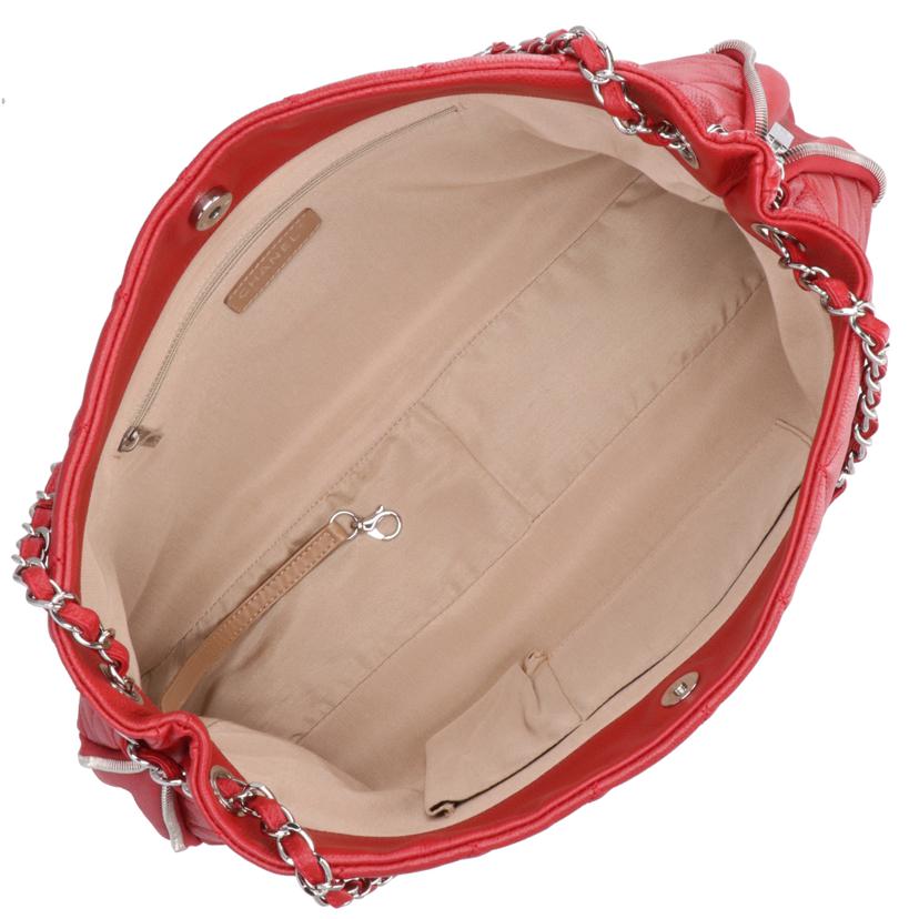 CHANEL シャネル/ソフトキャビアショルダー/レッド/SV金具/A66872//157*****/Aランク/75